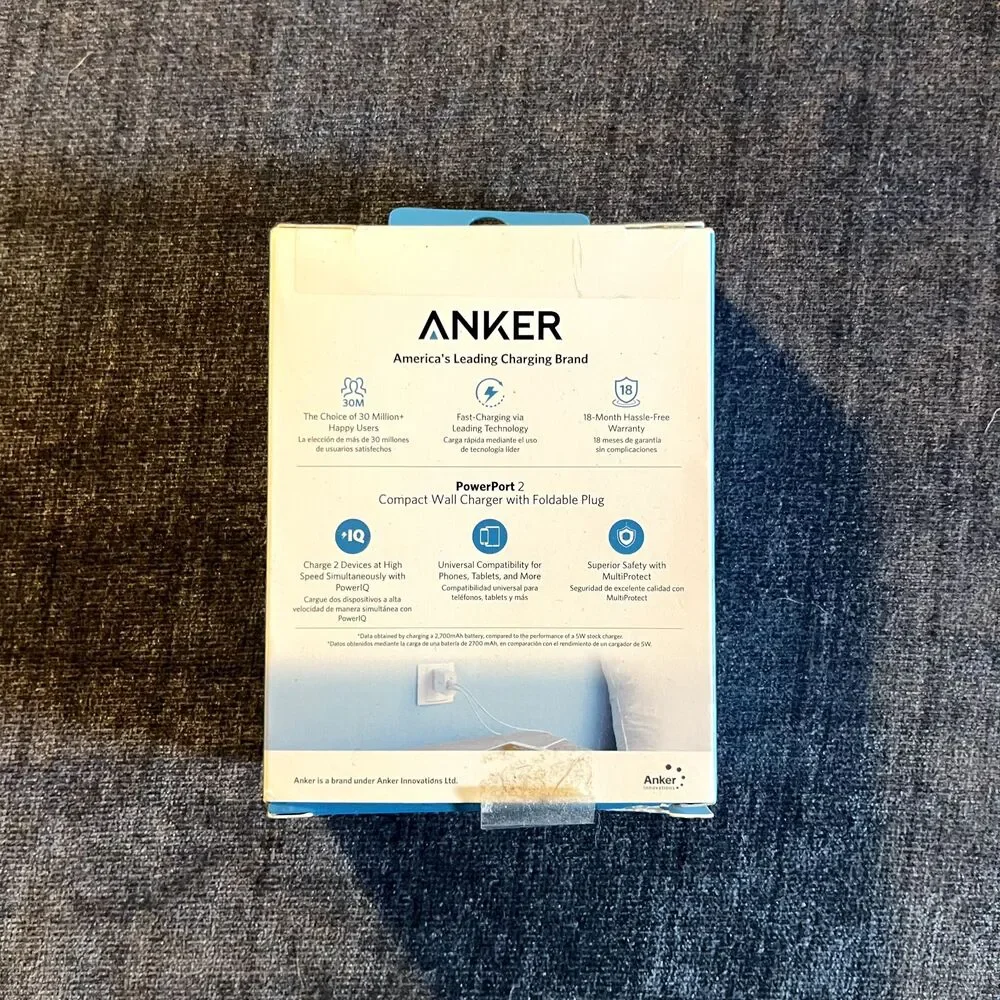 Anker 2-Port PowerPort 24W Wall Fast Charger White